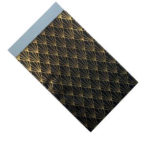 Cadeauzakjes gemetaliseerd papier 12cm x 19cm zwart/goud streep 74gr / m2