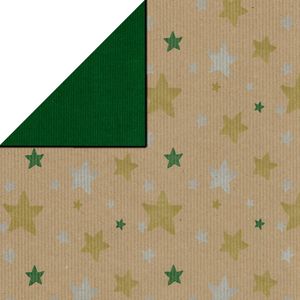 Cadeaupapier kerst 30cm x 150m 6270 bruin kraft papier 70gr / m2