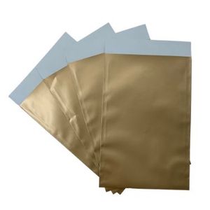 Cadeauzakjes gebleekt kraft 12cm x 19cm goud onbedrukt 70gr / m2