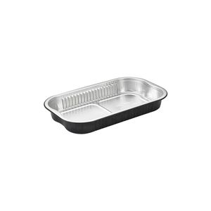 Aluminium bakjes rechthoekig 23.4cm x 13.8cm x 3cm 1vaks 700ml zwart