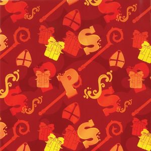 Cadeaupapier sinterklaas 50cm x 200m 90027 gecoat papier 70gr / m2