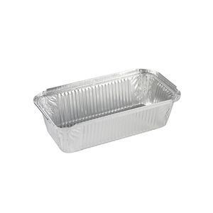 Aluminium bakjes rechthoekig 21.4cm x 11cm x 5.4cm 1vaks 910ml zilver