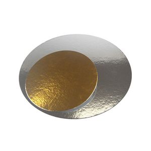 Taartkarton rond 16cm metallic goud/zilver