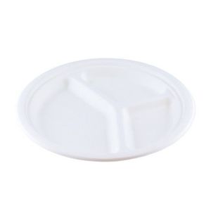Borden bagasse/suikerriet rond 3 vaks 26cm beige