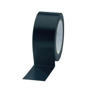 PVC solvent tape 50mm x 66m zwart onbedrukt 35µm