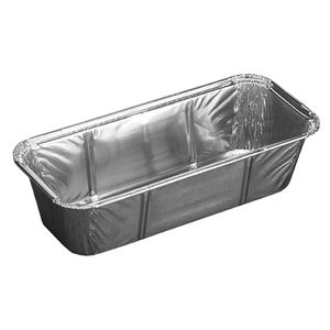 Aluminium bakjes rechthoekig 20.4cm x 9.2cm x 4.9cm 1vaks 610ml zilver
