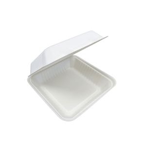 Menubak 22.8cm x 22.8cm x 7.6cm 1vaks wit bagasse/suikerriet