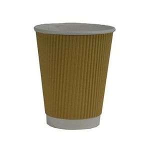 Beker karton 237ml bruin kraft ripple wall