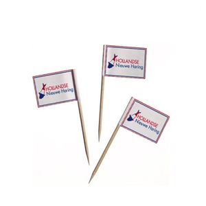Prikkers hout 7cm hollandse nieuwe haring vlag