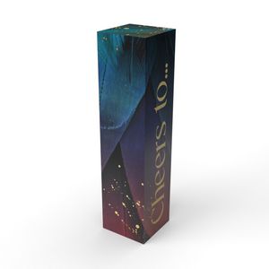 Geschenkdoos 1 fles blauw/paars/goud cheers to...