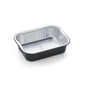 Aluminium bakjes rechthoekig 17.8cm x 13.6cm x 4.5cm 1vaks 750ml zwart