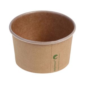 Ijsbeker kraft/PLA recht 8.5cm 5.1cm bruin 180ml