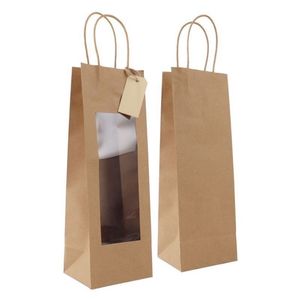Koordtas 1 fles 12cm x 10cm x 35cm natronkraft bruin