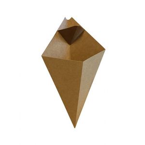 FSC kraft puntzak 16cm x 27cm bruin onbedrukt met sausvakje