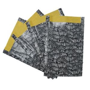 Cadeauzakjes gecoat papier 17cm x4cm x 25cm wit/zwart/geel zebra's 80gr / m2