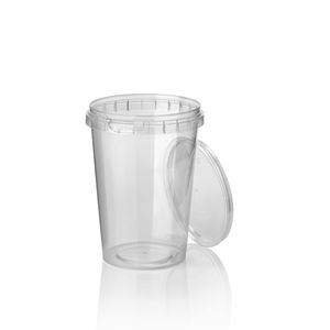 Cups met deksels rond 9.5cm x 11.6cm 520ml pp transparant