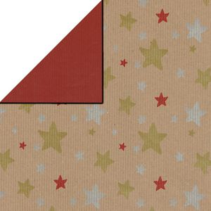 Cadeaupapier kerst 60cm x 150m 6278 bruin kraft 70gr / m2