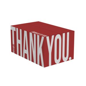 Pakketdoos D 450mm x 350mm x 230mm rood thank you