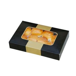 Cateringdoos met venster 55cm x 37.5cm x 8cm zwart/goud carbo