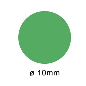 Etiket op rol 10mm groen 