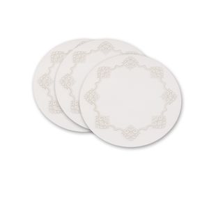 Rondel 14cm greaseproof wit goud