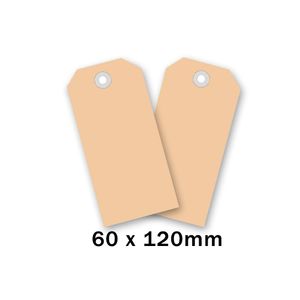 Label nr 6 120mm x 60mm chamois onbedrukt karton 225gr.