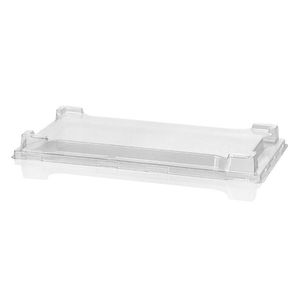 Deksel rechthoek 25cm x 12cm x 2cm rpet transparant
