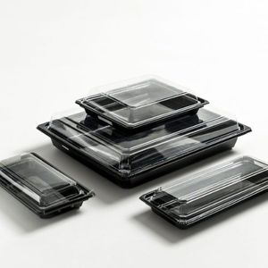 Deksel sushi tray 17.1cm x 14.3cm x 2.8cm transparant OPS