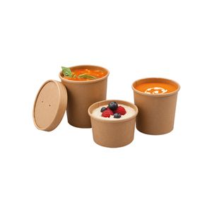 Deksel papier/pe rond 9.8cm bruin