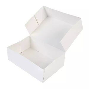 Gebaksdoos zonder venster 24cm x 16cm x 8cm wit onbedrukt