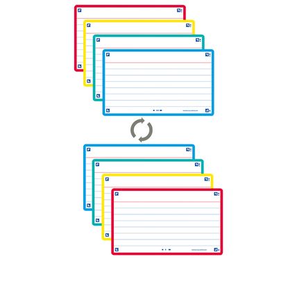 Flashcard Oxford 2.0 75x125mm 80vel 250gr lijn roze