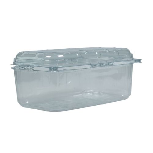 Fruitbak met vast deksel 11.4cm x 18.8cm x 7.5cm 400gr transparant